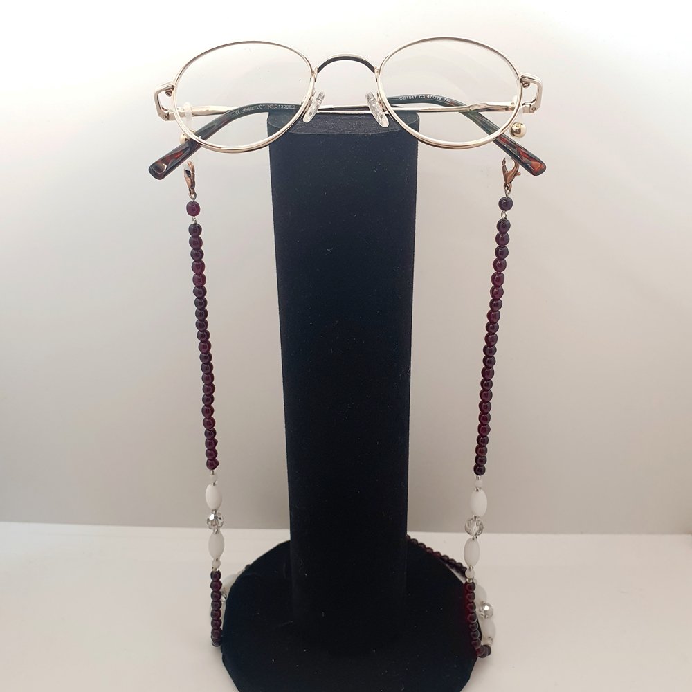 Bijou de lunettes Cassis - Atelier 9viescom9 - Chaine de lunettes upcyclée et écoresponsable