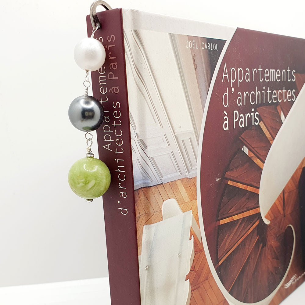 Bijoux de livre - collection Charlotte ARGENT - Atelier 9viescom9 - Marque page Upcyclé et écoresponsable