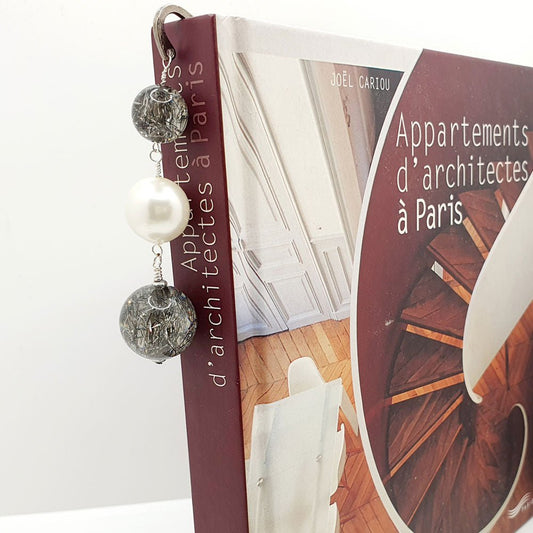 Bijoux de livre - collection Charlotte ARGENT - Atelier 9viescom9 - Marque page Upcyclé et écoresponsable
