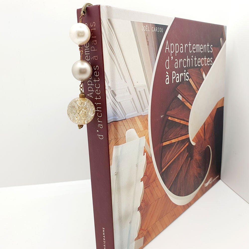 Bijoux de livre - collection Charlotte BRONZE - Atelier 9viescom9 - Marque page upcyclé et écoresponsable