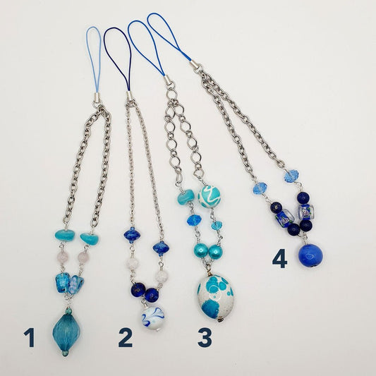 Bijoux de téléphone - Collection Blue Lagoon - Atelier 9viescom9 -