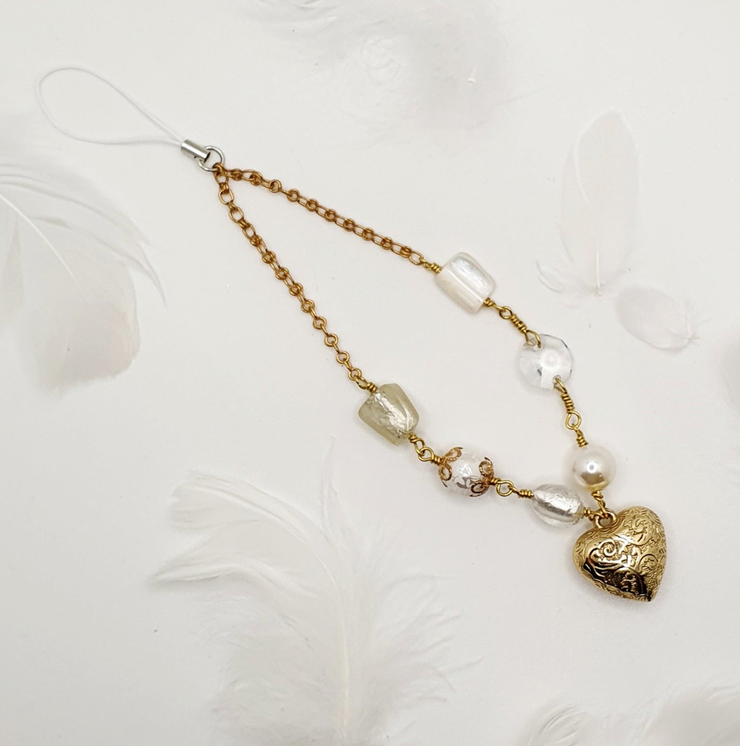 Bijoux de téléphone Vérone - Série limitée Mariage Cœur doré - Atelier 9viescom9 - 3