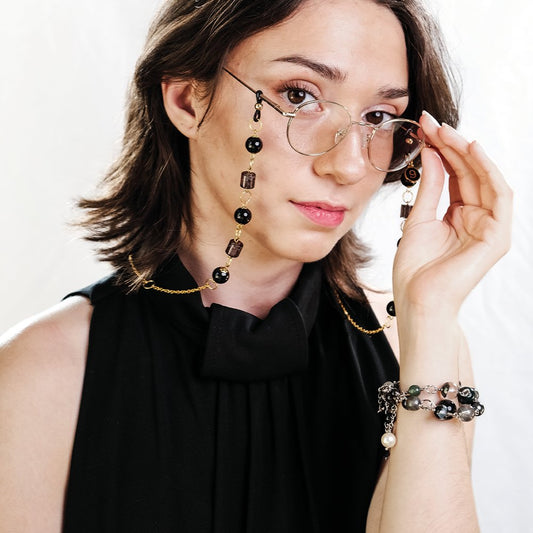 Bijou de lunettes Deauville - Atelier 9viescom9 - Chaine de lunettes upcyclée et écoresponsable