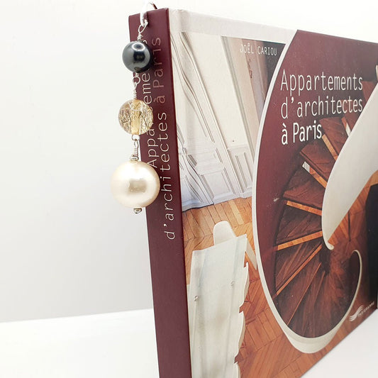 Bijoux de livre - collection Charlotte ARGENT - Atelier 9viescom9 - Marque page Upcyclé et écoresponsable
